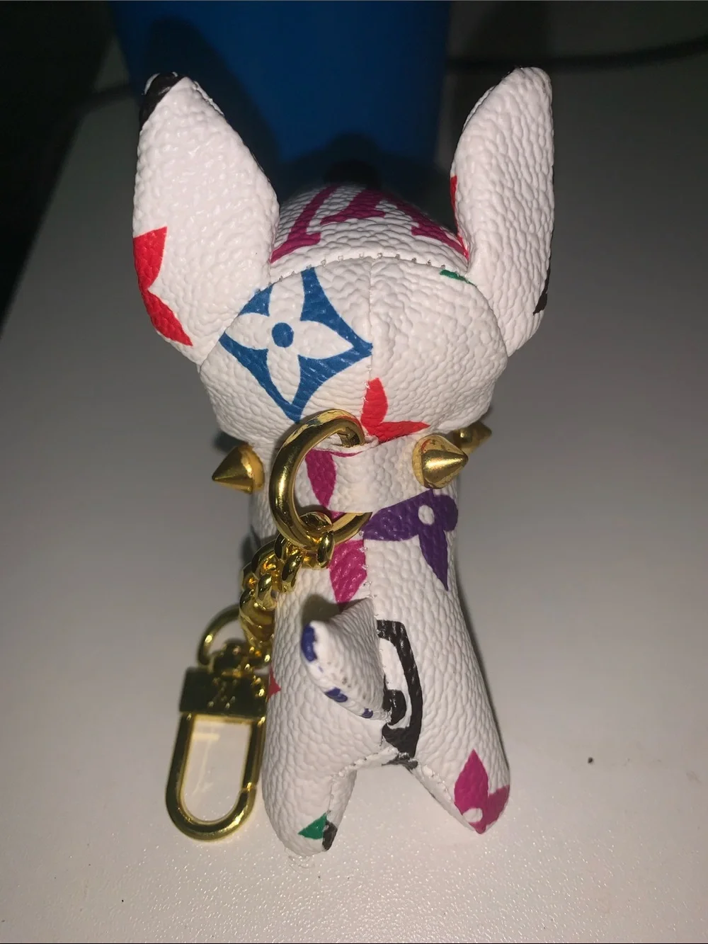 Rare multicolor French bulldog purse/bag charm keychain